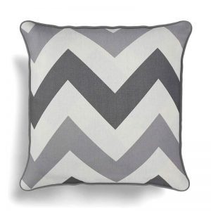 grey chevron cushion cover. large pattern grey & white all over print cushion case