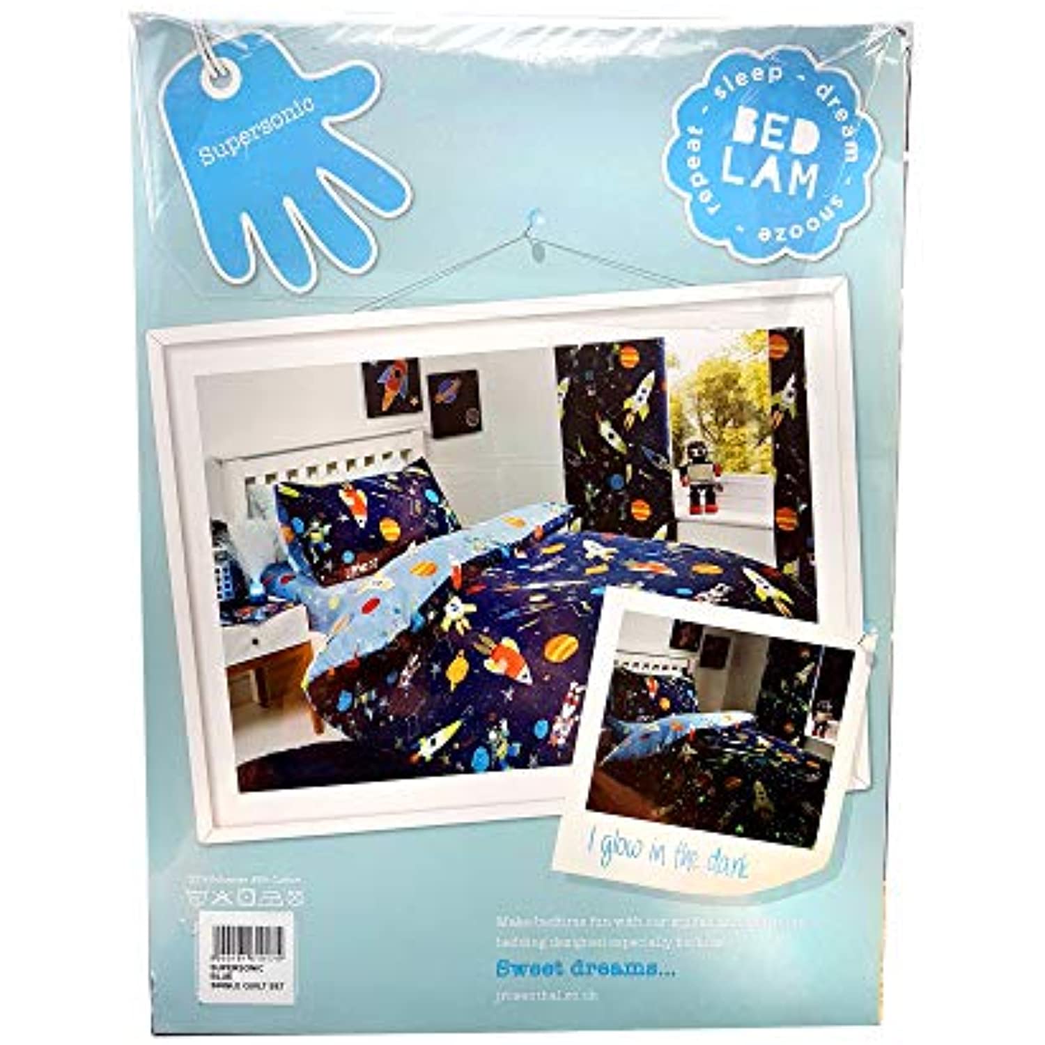 Supersonic Glow In The Dark Duvet Cover Set - Image 6