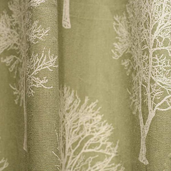 Woodland Trees Green Pair of Eyelet Curtains by Fusion - Image 3