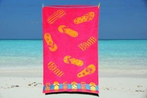 pink beach towel flip flop summer holiday pattern on the beach large beach towels