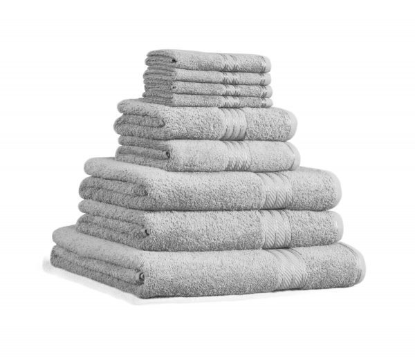 supreme dove grey egyptian cotton towel set