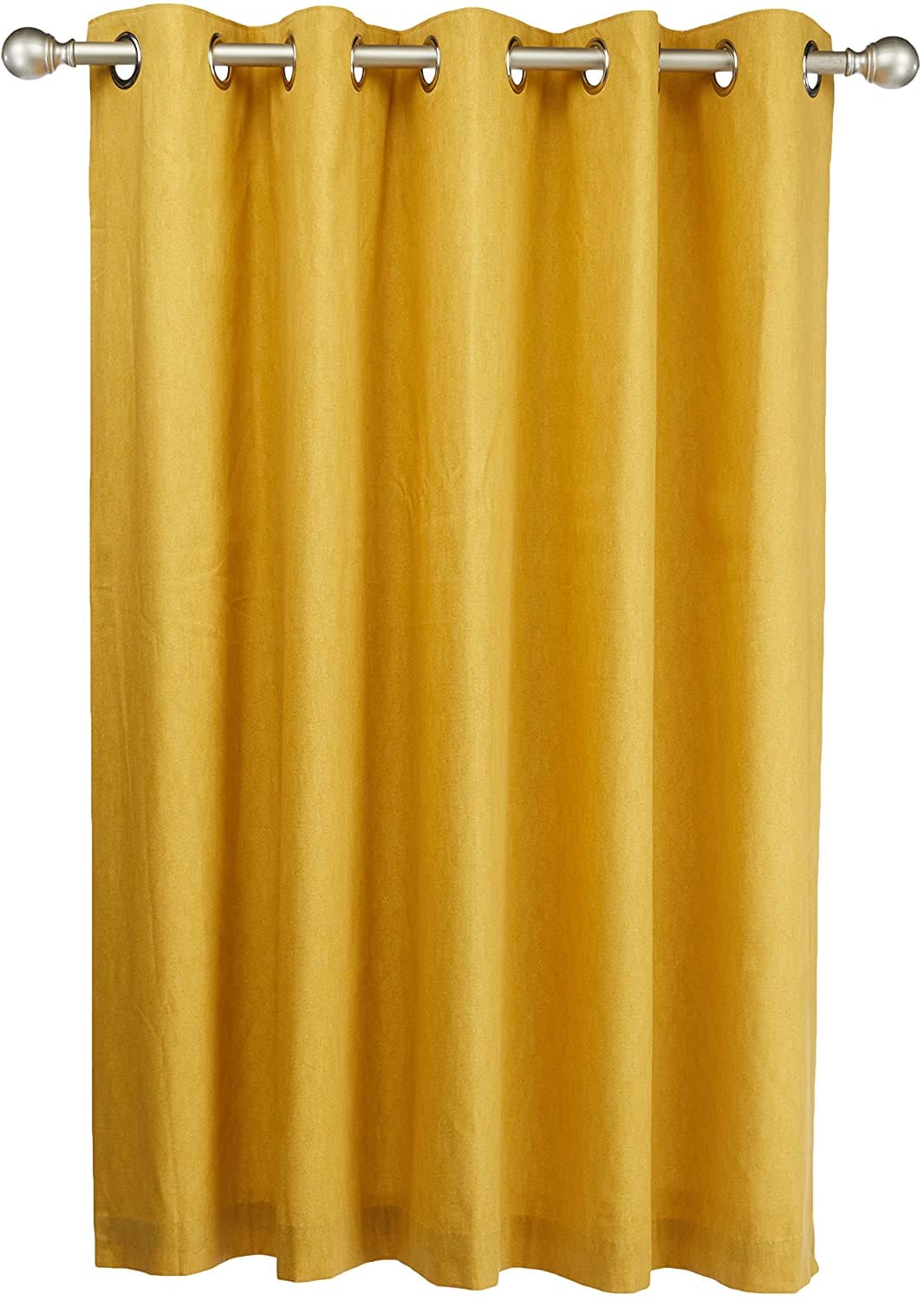 Sorbonne Ochre Yellow Eyelet Curtains Plain Design by Fusion - Image 4