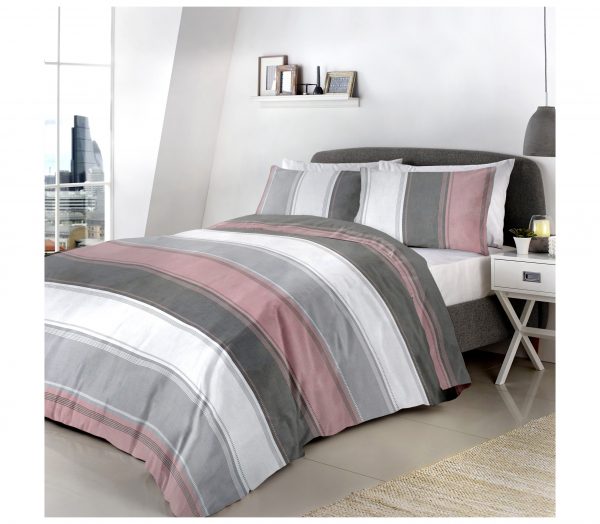 Betley Pink Blush Wide Stripe Bedding