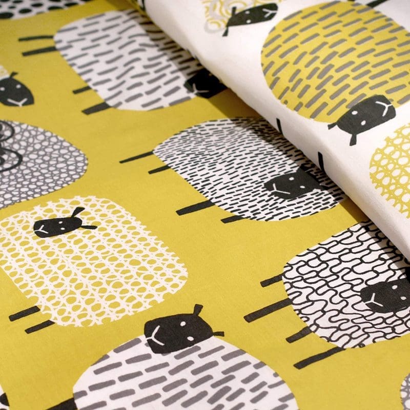 Dotty Sheep in Yellow and White Duvet Cover Set by Fusion - Image 2