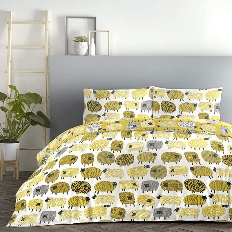 Dotty Sheep in Yellow and White Duvet Cover Set by Fusion - Image 3