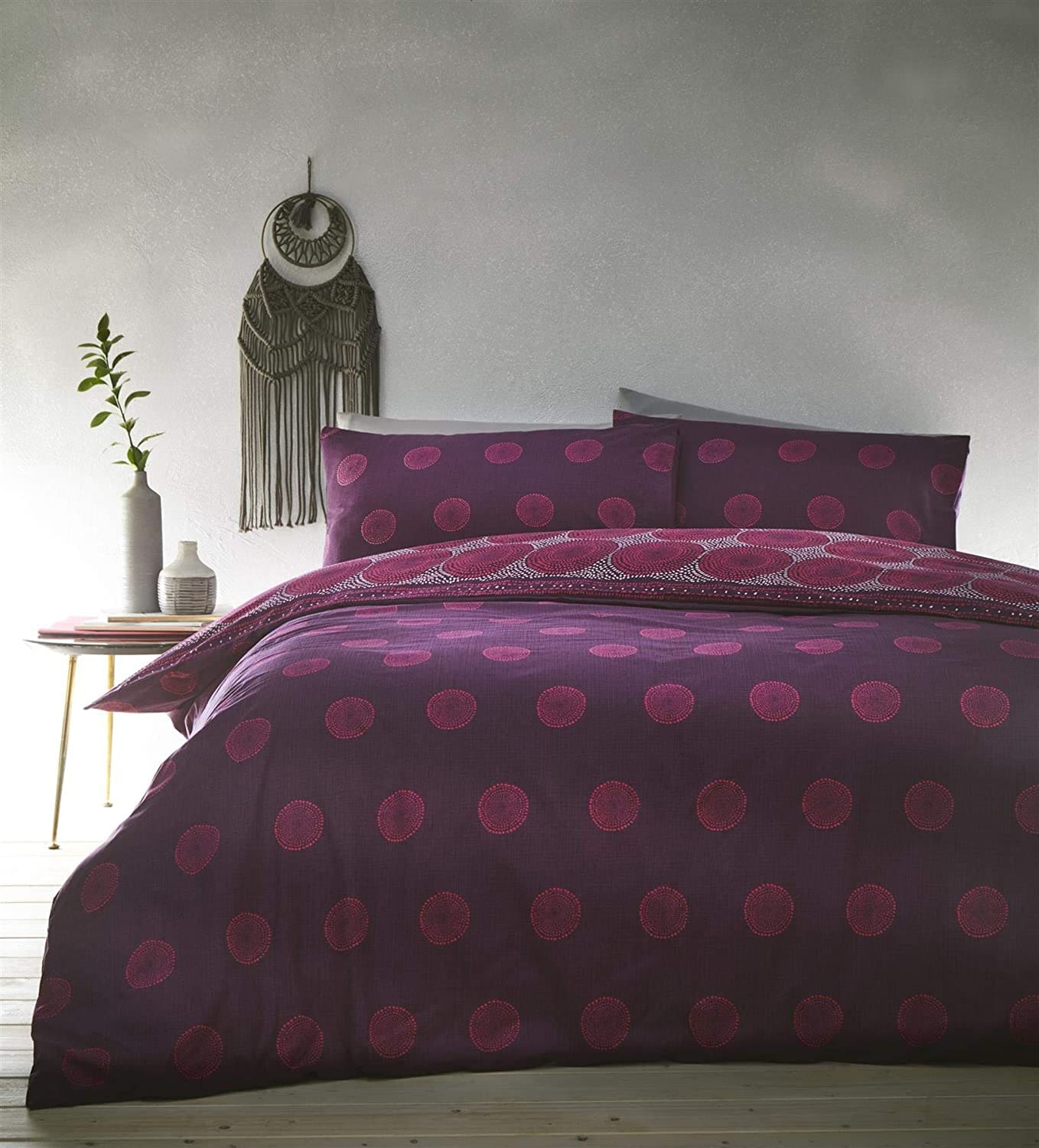 Joel Purple Moroccan style print Duvet Cover Set - Image 2