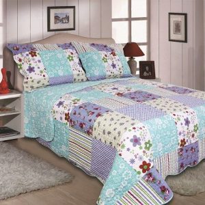 lily bedspread patchwork design country cottage style floral reversible