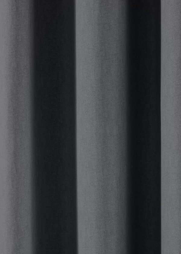 sorbonne charcoal grey cotton close plain curtains