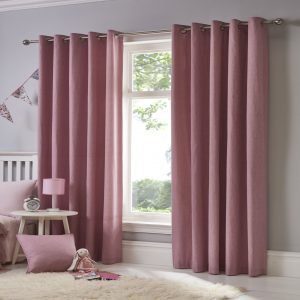 Sorbonne Pink Eyelet Curtains