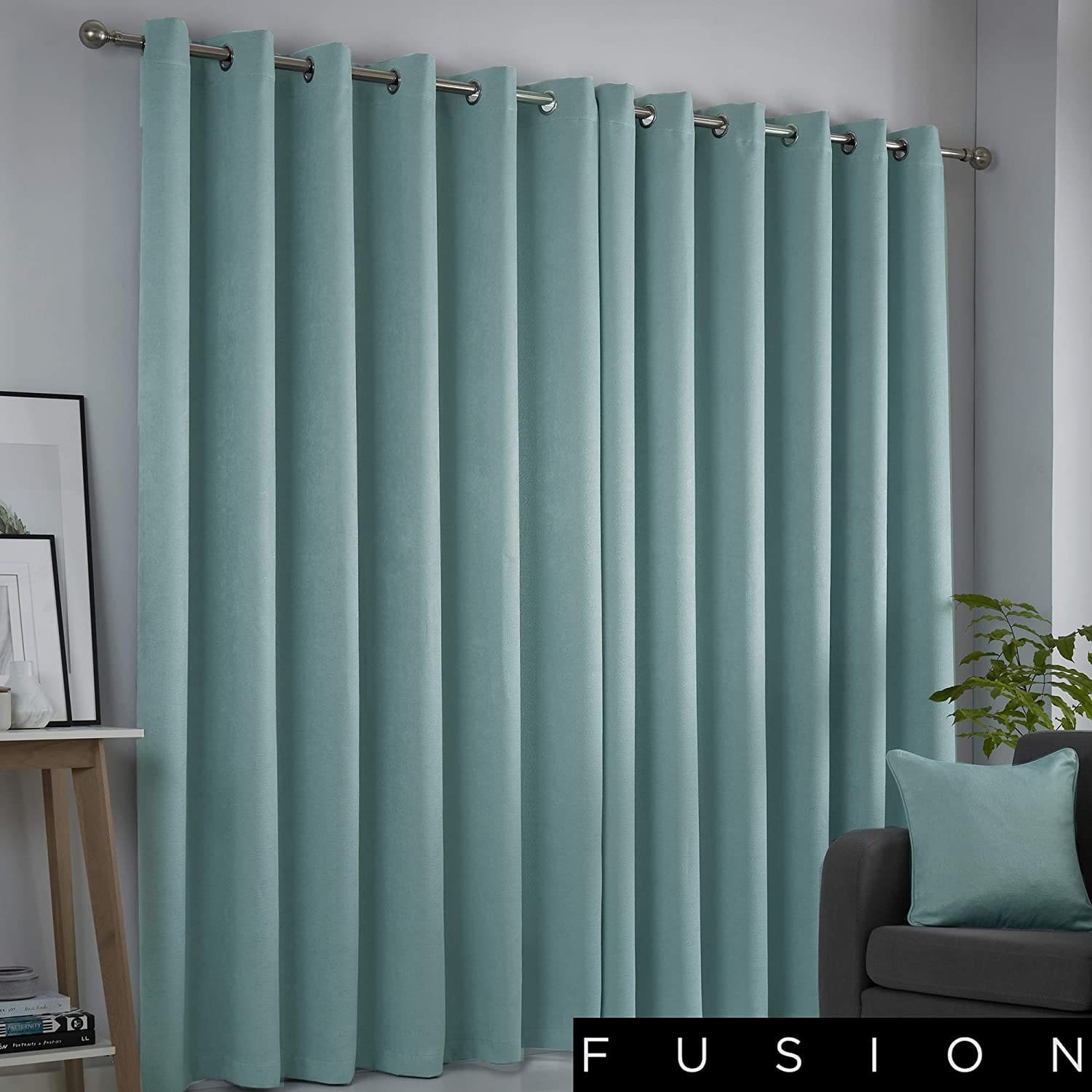 Strata Duck Egg Thermal Semi Block Out Eyelet Curtains by Fusion - Image 3