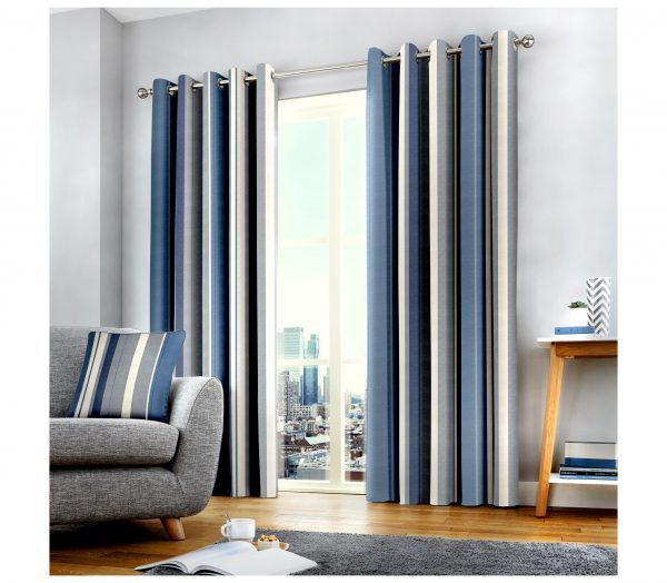 whitworth blue grey stripe curtains