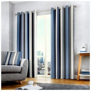 whitworth blue grey stripe curtains