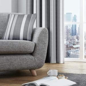 Whitworth Grey Stripe Cushion by Fusion