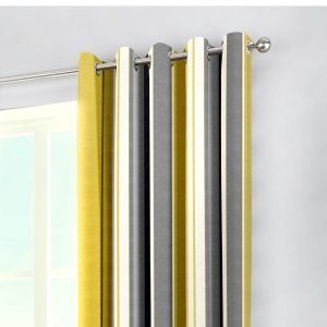 grey & yellow curtains whitworth stripe ochre