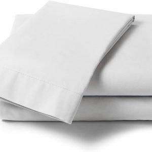 small double bed fitted sheets in white poly cotton elastic corners