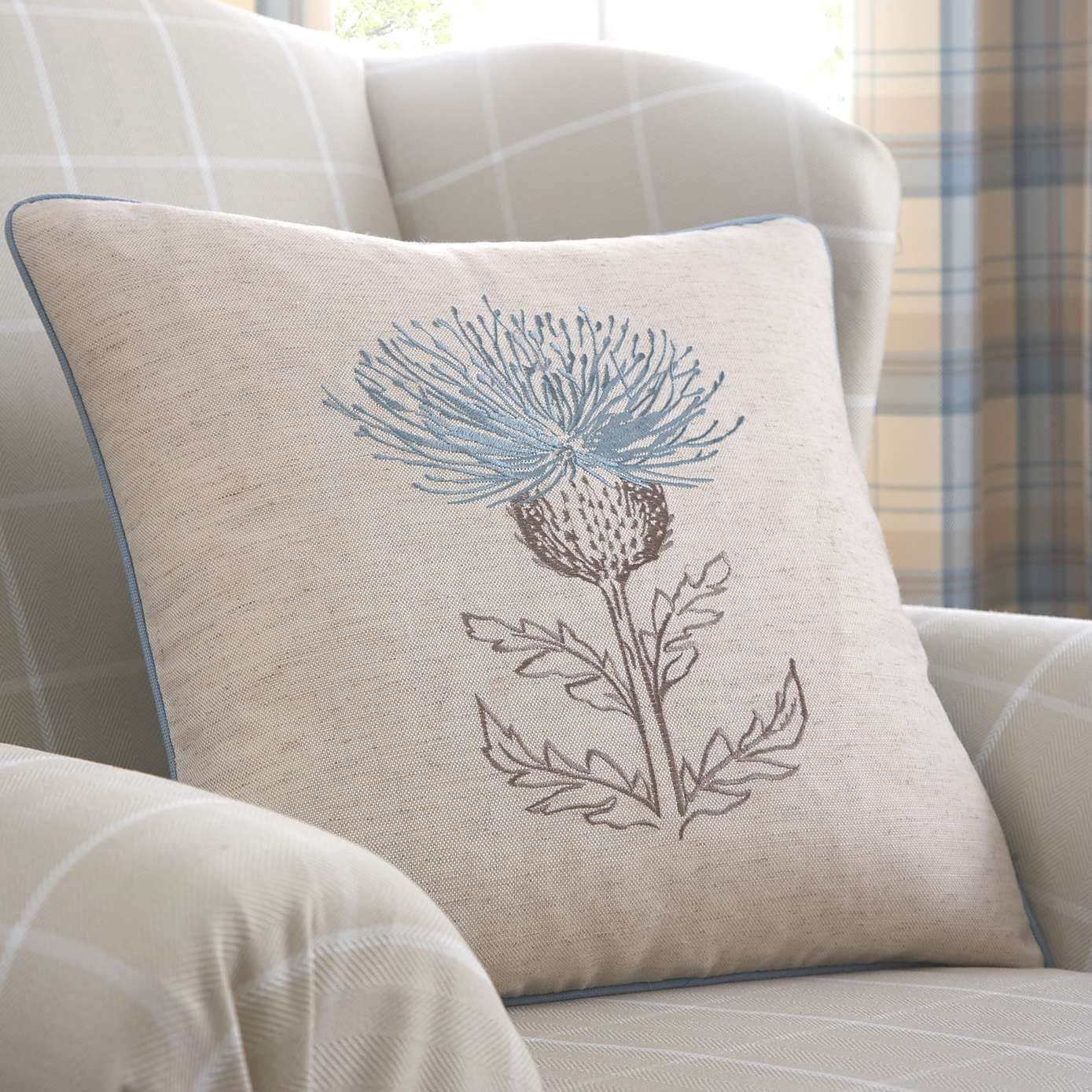 duck egg blue cushion cover thistle dunelm