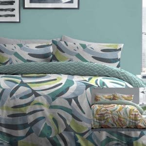 akito green and yellow bed cover sets