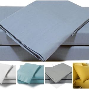 pillowcases easy care soft polycotton blue yellow white grey