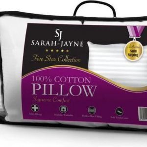 plump pillow pair by sarah jayne satin stripe cotton with anti allergy filling