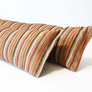 door draft stopper cushion in orange stripe