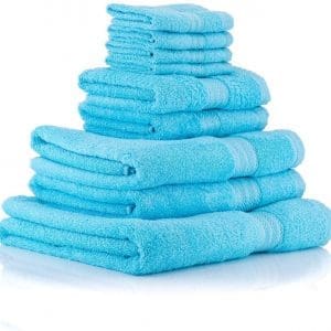 bright blue towel set big bundle egyptian cotton bath towels in aqua blue