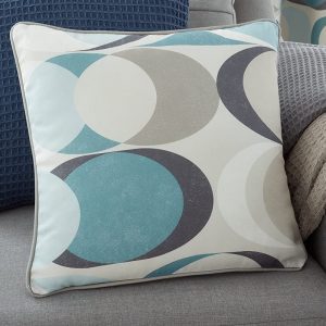 duck egg cushion covers sander blue grey circle pattern 50's style decor