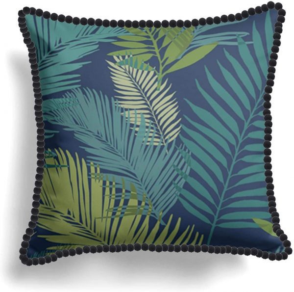 tropical leaf cushion blue and green jungle scatter cushion