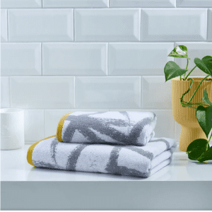 grey and yellow towels hand towel set abstract modern pattern cotton towel