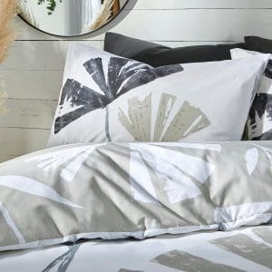 alma natural bold flower print duvet cover set