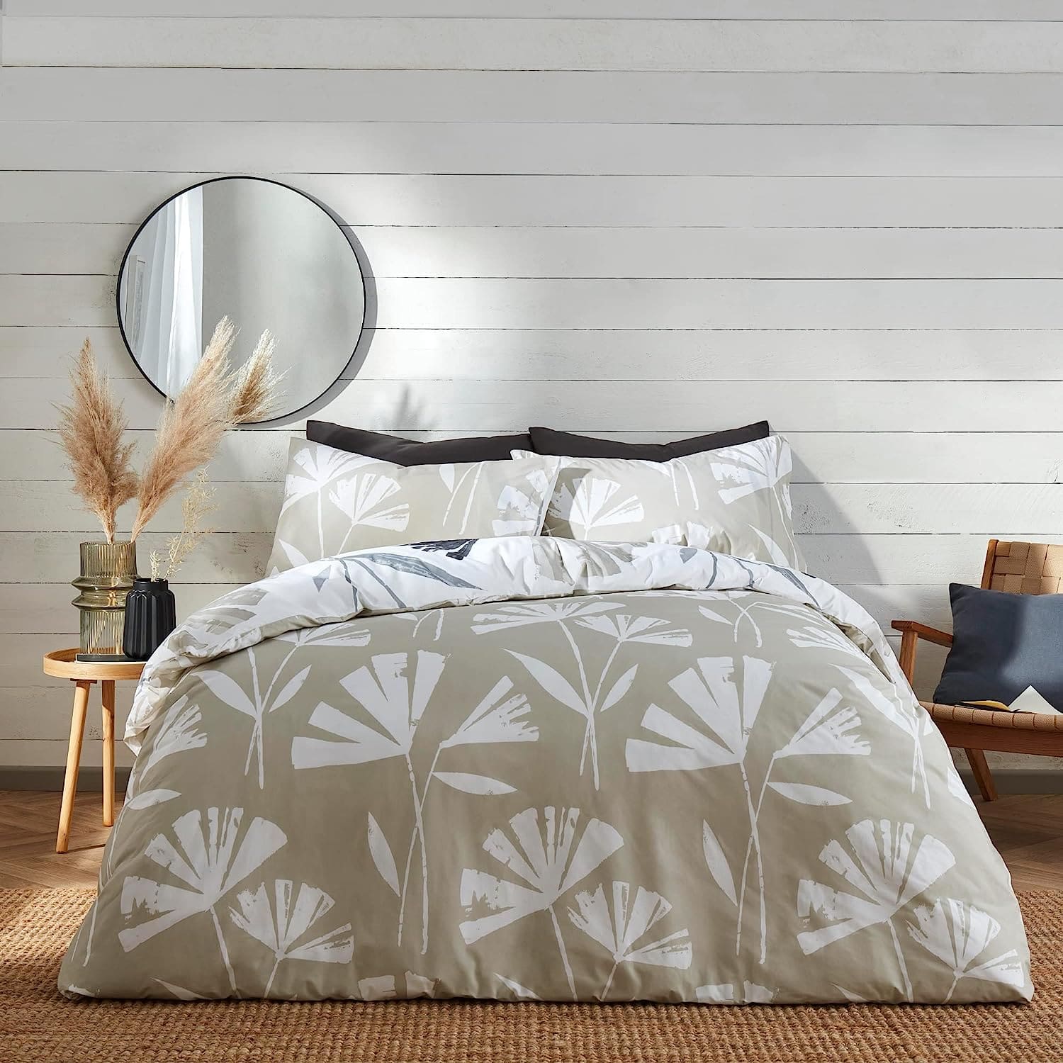 alma reversible duvet covers in blue or natural