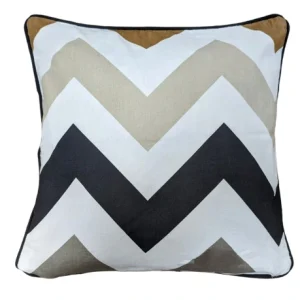 chevron cushion cover geometric pattern cream tan colours