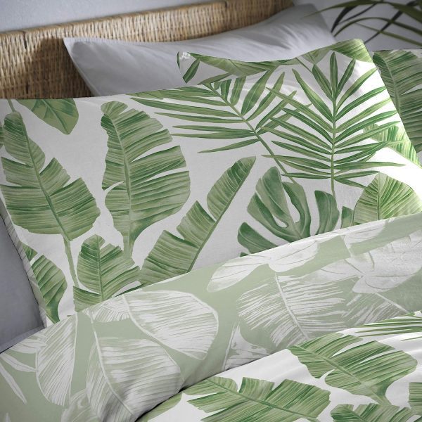 tropical green quilt cover green botanical reversible bedding cover