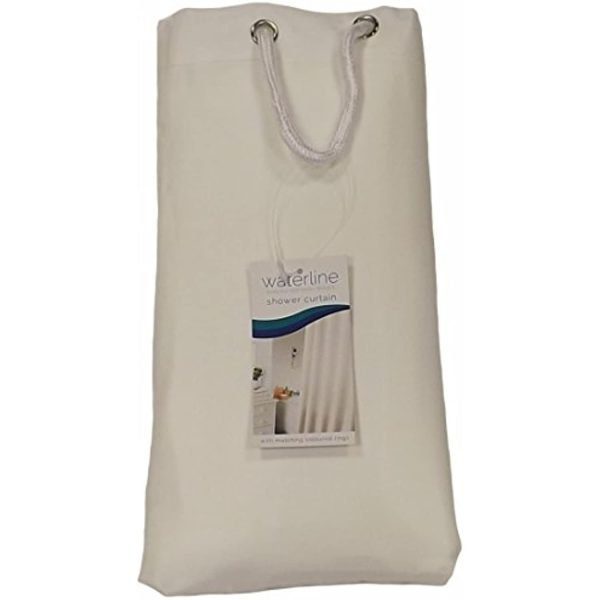 Spectrum 180 x 180 cm Shower Curtain and Rings Set, Cream - Image 2