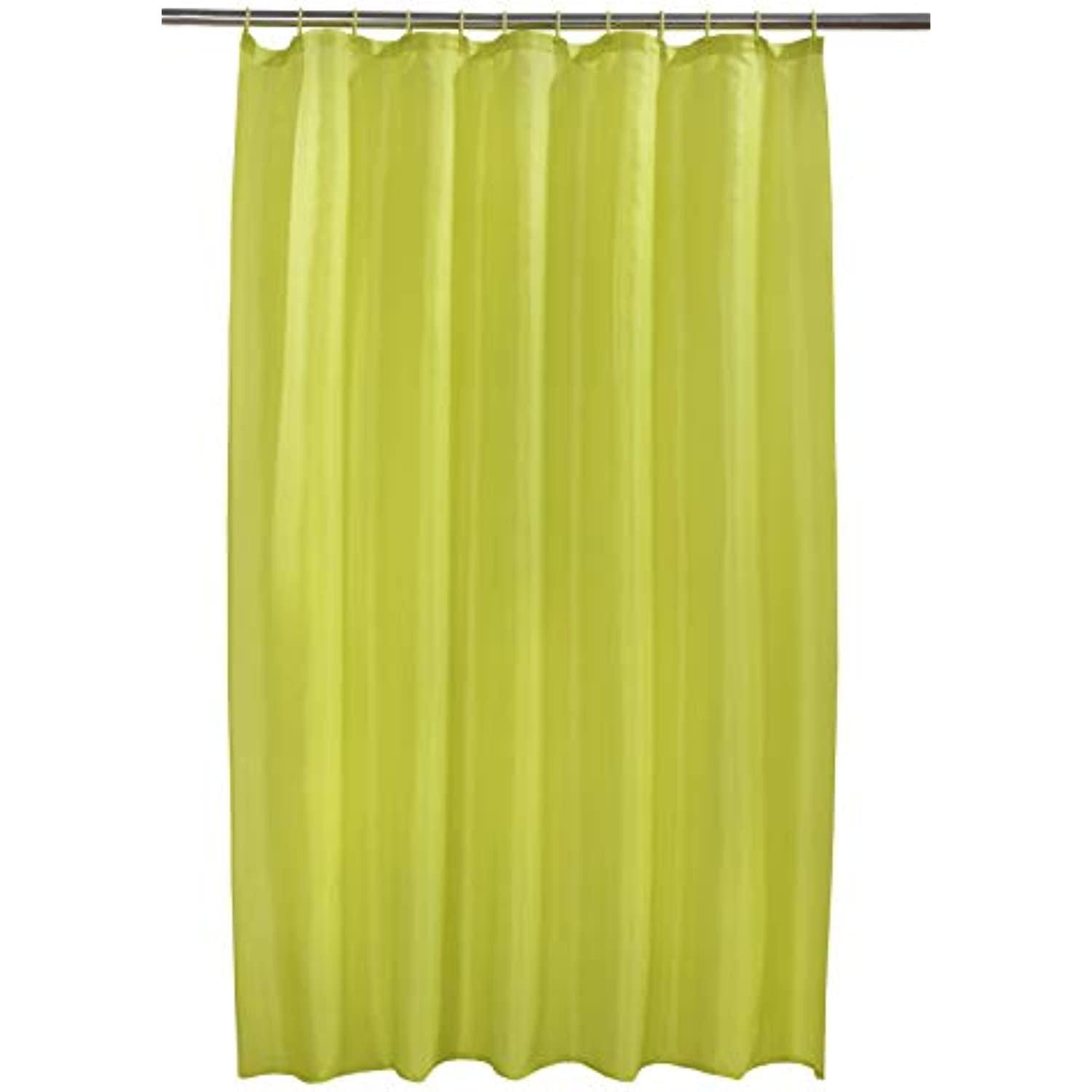 VIBRANT LIME GREEN SHOWER CURTAIN 180CM X 180CM INCLUDES RINGS