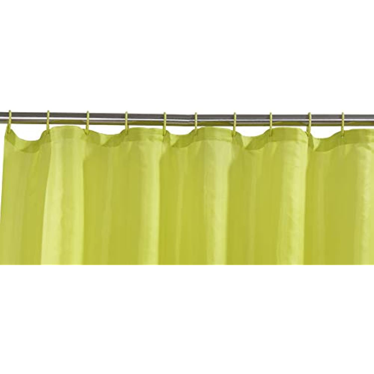 VIBRANT LIME GREEN SHOWER CURTAIN 180CM X 180CM INCLUDES RINGS - Image 4