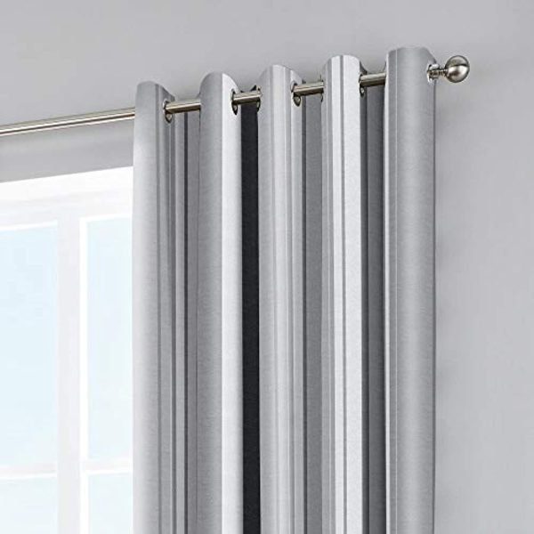 Fusion - Whitworth Stripe - 100% Cotton Pair of Eyelet Curtains - Image 21