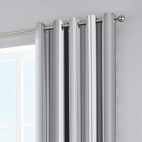 Fusion - Whitworth Stripe - 100% Cotton Pair of Eyelet Curtains - Image 5