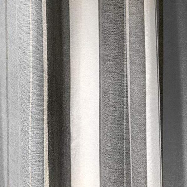 Fusion - Whitworth Stripe - 100% Cotton Pair of Eyelet Curtains - Image 22