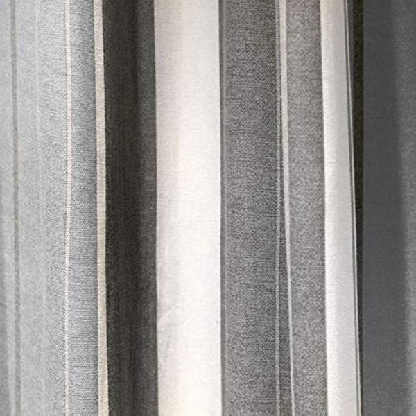 Fusion - Whitworth Stripe - 100% Cotton Pair of Eyelet Curtains - Image 3