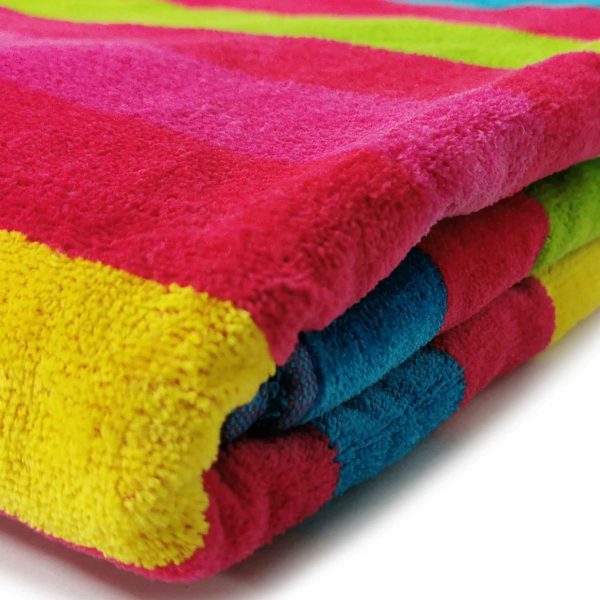 pink stripe beach towel multi colour stripes