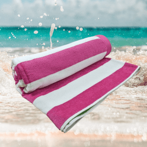 oversized beach towel on sale pink stripes multicolours
