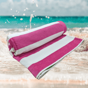 oversized beach towel on sale pink stripes multicolours
