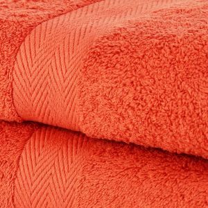 paprika colour luxury egyptian cotton towels burnt orange rust colour earthy tone bathroom towels
