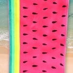 Oversized pink watermelon beach towel 82x165cm 100% cotton for summer, pool, or holiday