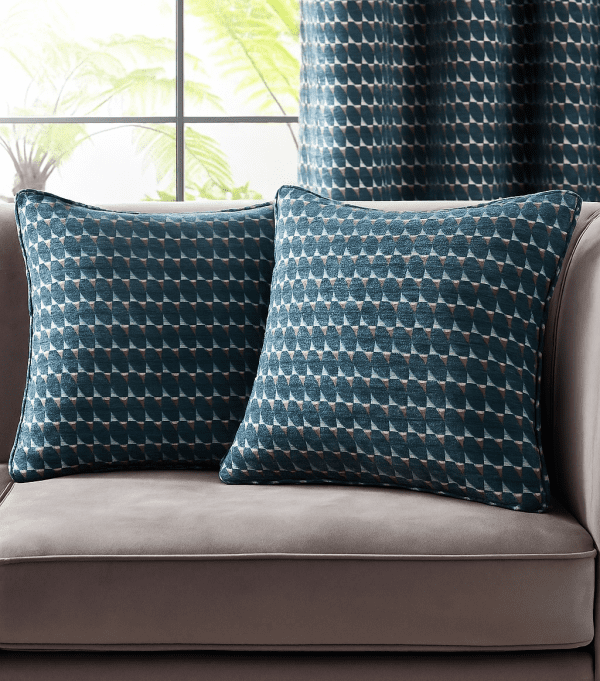 dunelm laurent cushion 2 pack teal blue green. luxury design. 45 x 45 cm cushion covers