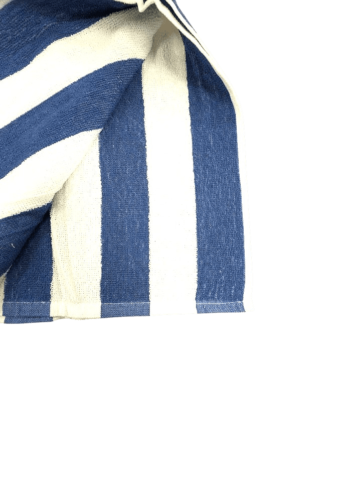 Navy Striped Bath Towel 100% Cotton - Image 2