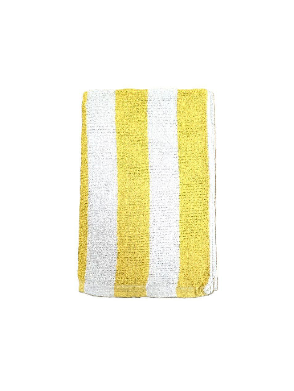 yellow striped towel. yellow & white bath towel white background