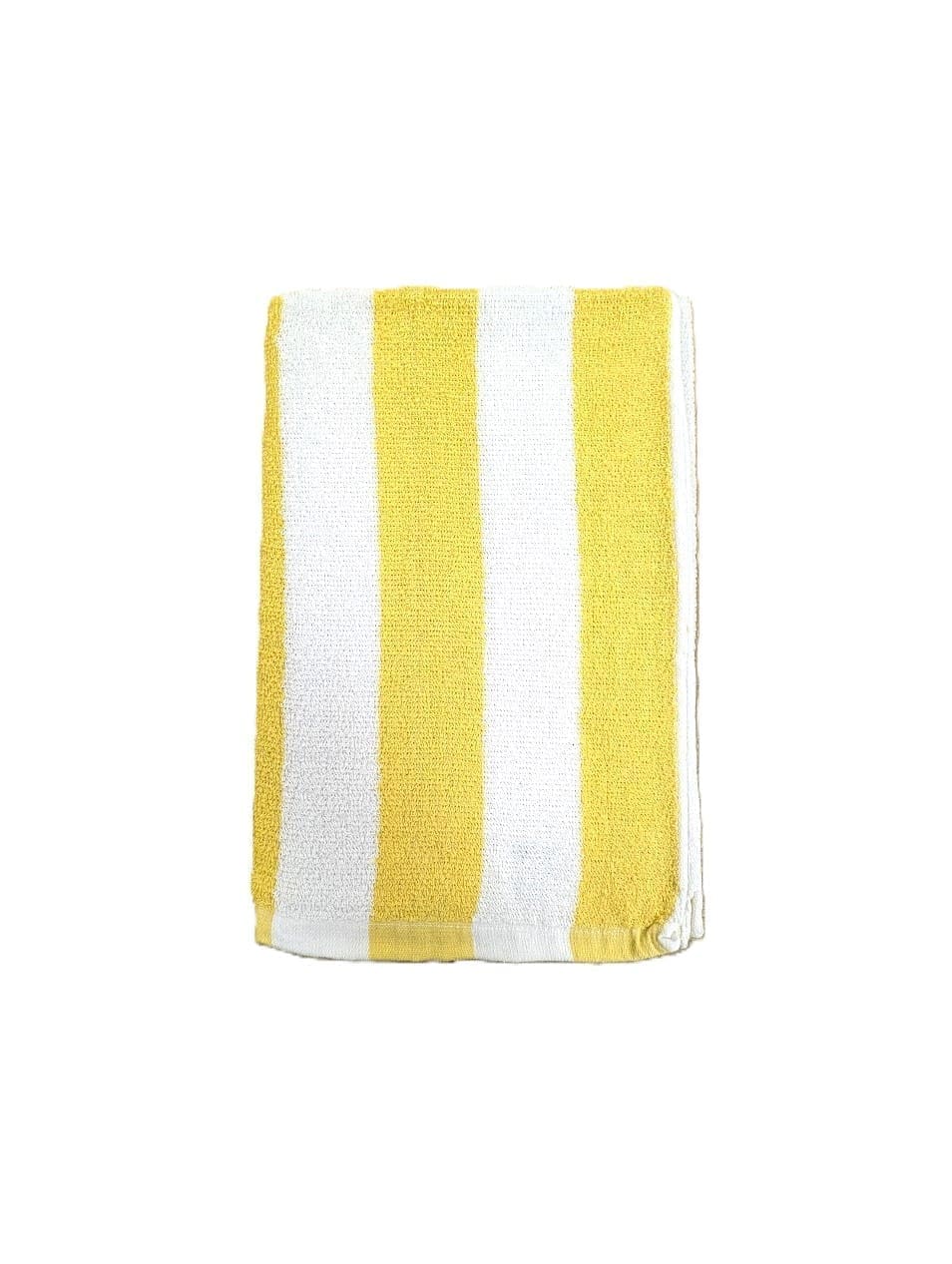yellow striped towel. yellow & white bath towel white background