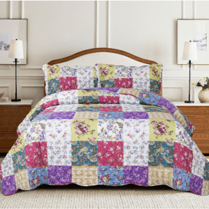 maria floral patchwork bedding with pillowshams